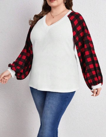 Bluza SHEIN CURVE, alb