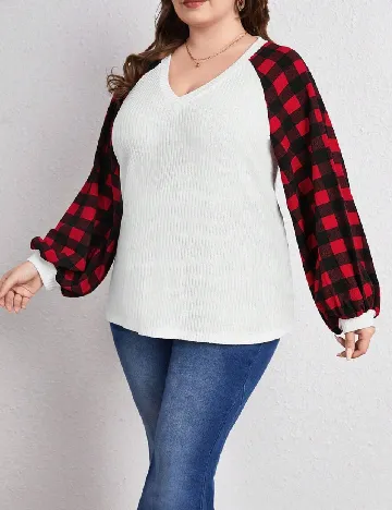 Bluza SHEIN CURVE, alb Alb