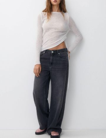 Bluza Pull&Bear, alb