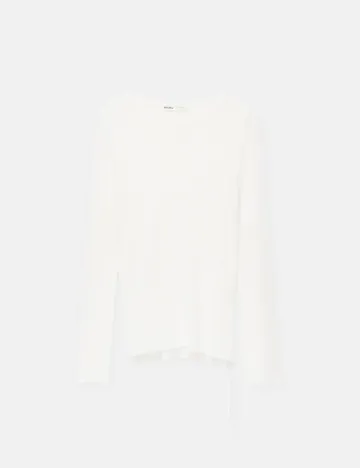 Bluza Pull&Bear, alb Alb