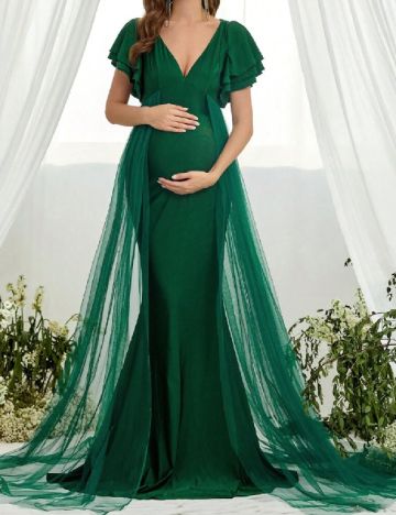 Rochie lunga SHEIN Maternity, verde