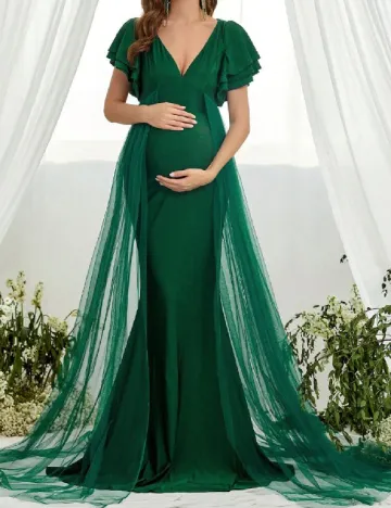 Rochie lunga SHEIN Maternity, verde Verde