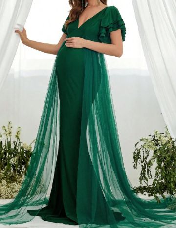 Rochie lunga SHEIN Maternity, verde