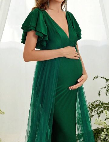 Rochie lunga SHEIN Maternity, verde