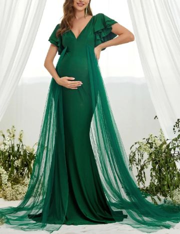 Rochie lunga SHEIN Maternity, verde