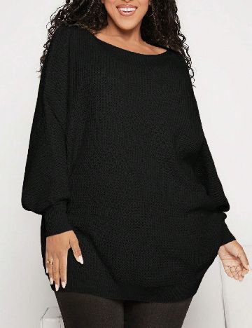 Pulover SHEIN CURVE, negru