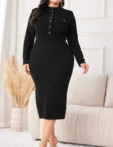 Rochie medie SHEIN CURVE, negru Negru