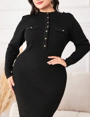 Rochie medie SHEIN CURVE, negru Negru