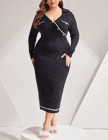 Rochie medie SHEIN CURVE, negru