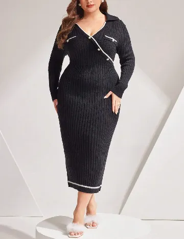 Rochie medie SHEIN CURVE, negru Negru