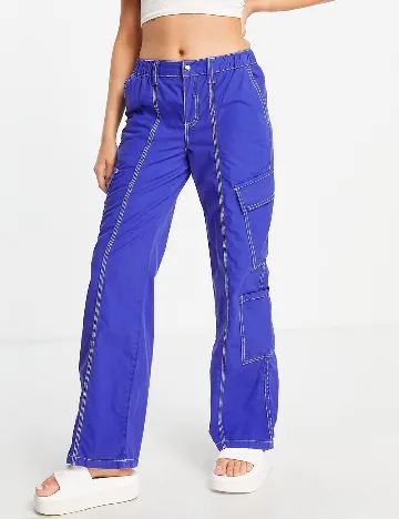 Pantaloni ASOS, albastru Albastru