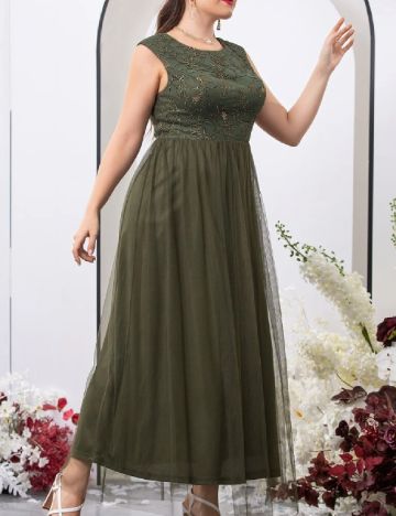 Rochie lunga SHEIN CURVE, verde