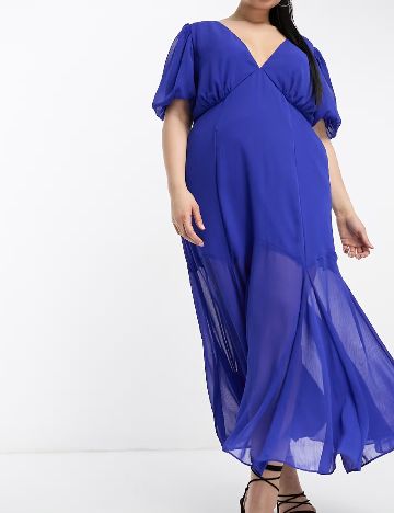 Rochie lunga ASOS Curve, albastru