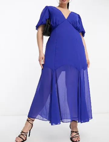 Rochie lunga ASOS Curve, albastru Albastru