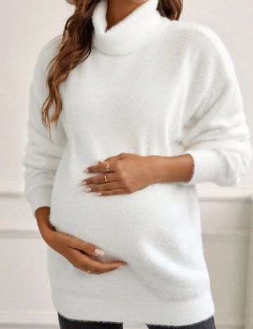 Pulover SHEIN Maternity, alb