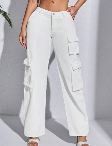 Pantaloni SHEIN, alb