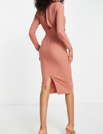 Rochie medie ASOS, roz pudra