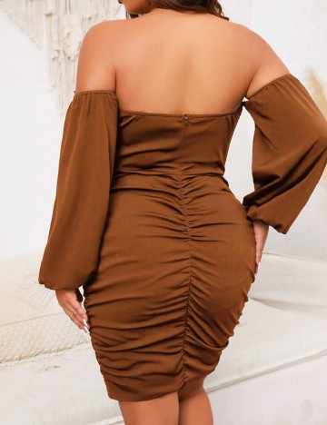 Rochie scurta SHEIN CURVE, maro