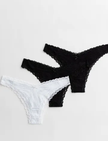 Set chiloti New look, alb/negru