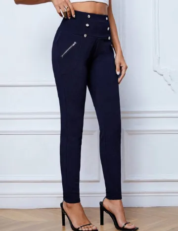 Pantaloni SHEIN, bleumarin inchis Albastru