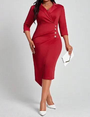 Rochie medie SHEIN CURVE, rosu Rosu