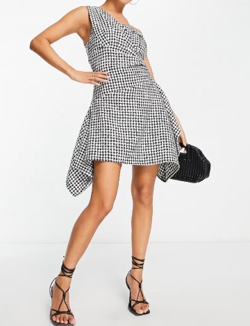 Rochie scurta ASOS, alb/negru