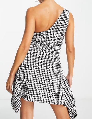 Rochie scurta ASOS, alb/negru