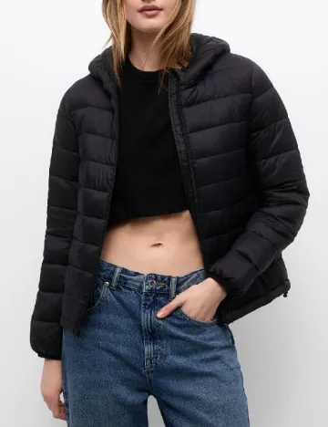 Geaca Pull&Bear, negru Negru