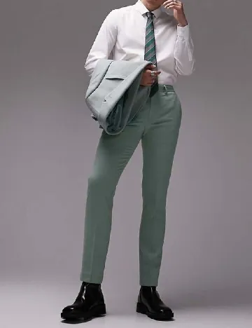 Pantaloni Topman, verde Verde