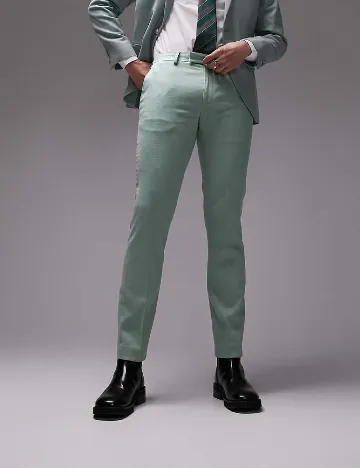 Pantaloni Topman, verde Verde