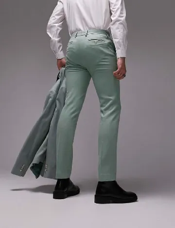 Pantaloni Topman, verde Verde