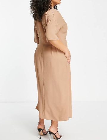 Rochie medie ASOS Curve, maro deschis