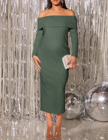 Rochie medie SHEIN Maternity, verde Verde