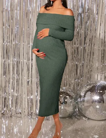 Rochie medie SHEIN Maternity, verde Verde