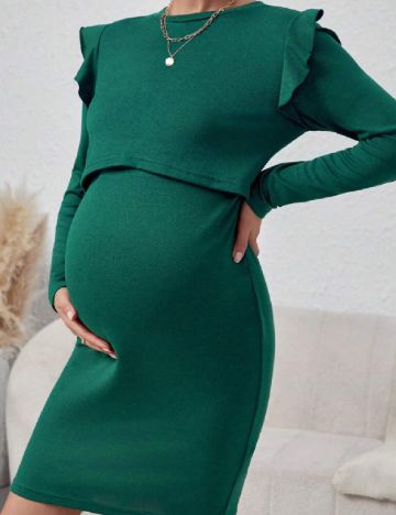 Rochie scurta SHEIN Maternity, verde