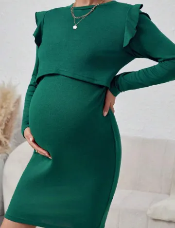 Rochie scurta SHEIN Maternity, verde Verde