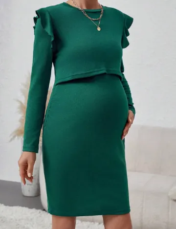 Rochie scurta SHEIN Maternity, verde Verde