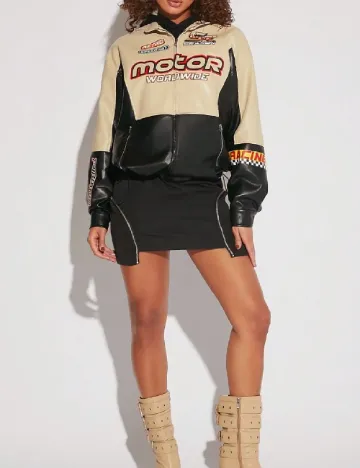 Jacheta SHEIN, crem/negru Crem