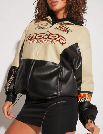 Jacheta SHEIN, crem/negru Crem