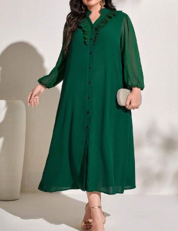 Rochie lunga SHEIN CURVE, verde