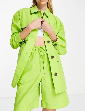 Camasa Oversize Top Shop, verde Verde