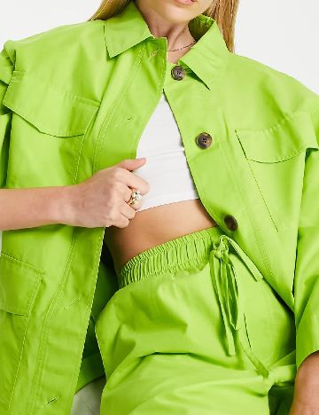 Camasa Oversize Top Shop, verde