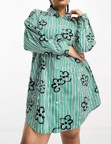 Rochie scurta Collusion Plus Size, verde