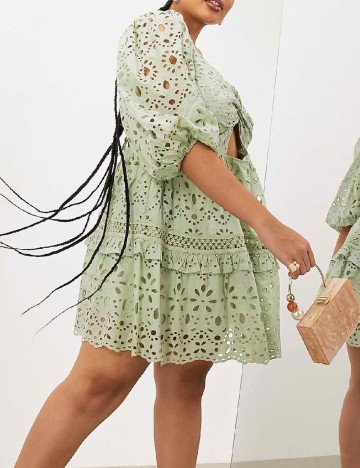 Rochie scurta ASOS Curve, verde