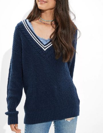 Pulover Oversize American Eagle, bleumarin