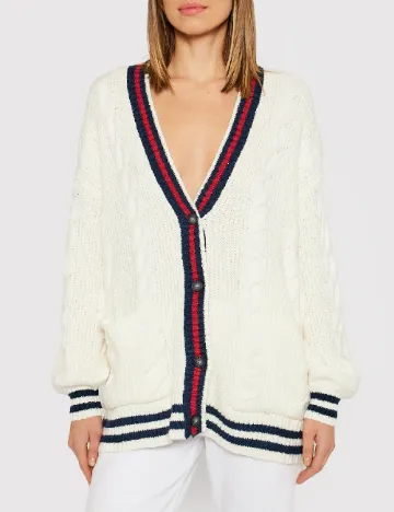 Cardigan American Eagle, ecru Alb