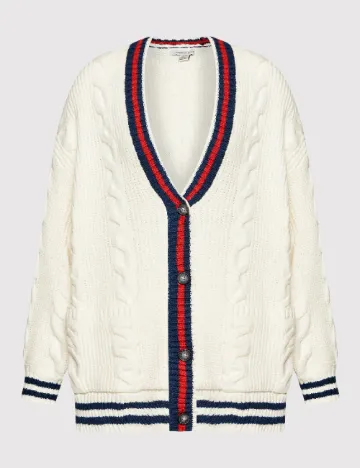 Cardigan American Eagle, ecru Alb