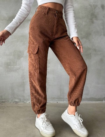 Pantaloni SHEIN, maro