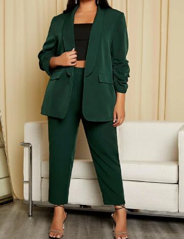 Blazer SHEIN CURVE, verde