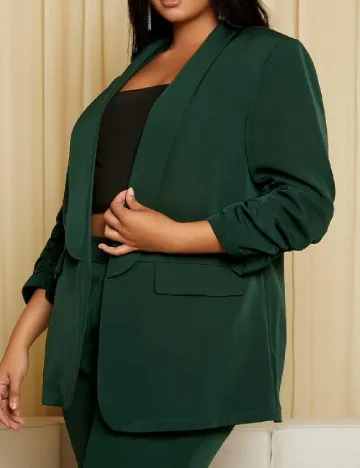 Blazer SHEIN CURVE, verde Verde